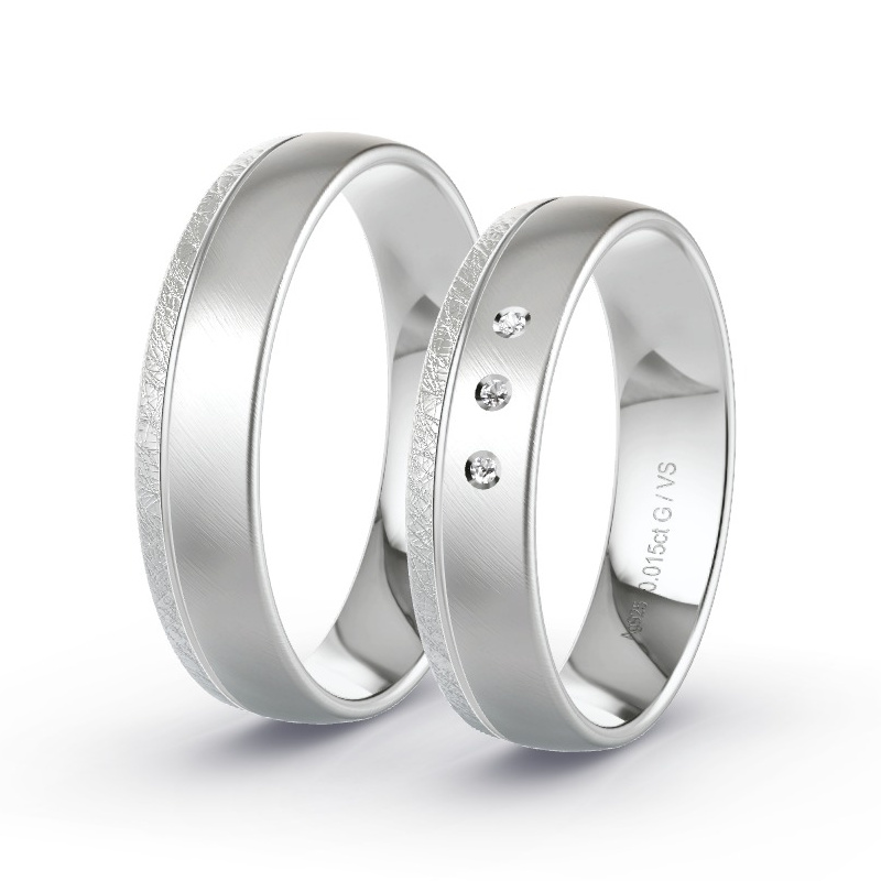 Obrączki ślubne Srebro - 0.015 ct diamentem - Model N°1692 Obrączki ślubne Srebro - 0.015 ct diamentem - Model N°1692