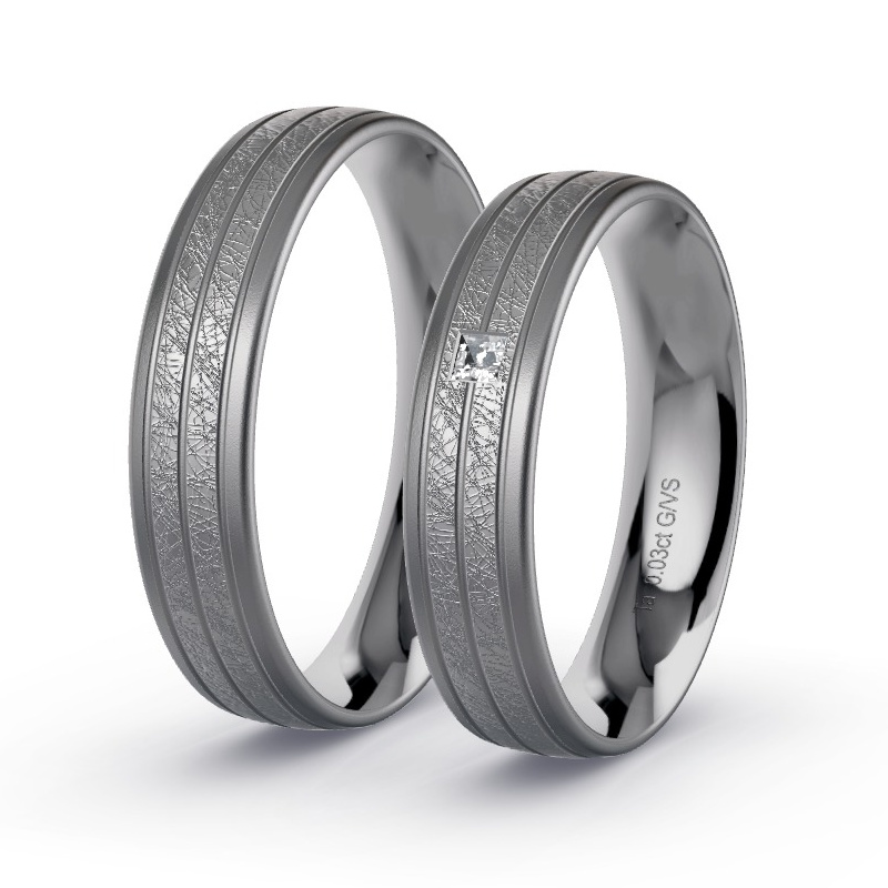 Obrączki ślubne Tantal - 0.03 ct diamentem - Model N°1693