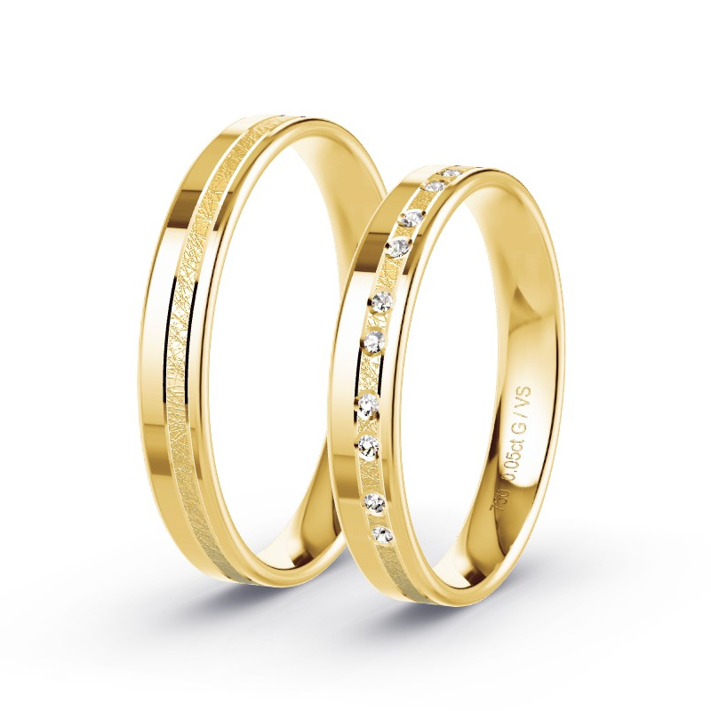Obrączki ślubne Żółte złoto - 0.07 ct diamentem - Model N°1694 Obrączki ślubne Żółte złoto - 0.07 ct diamentem - Model N°1694