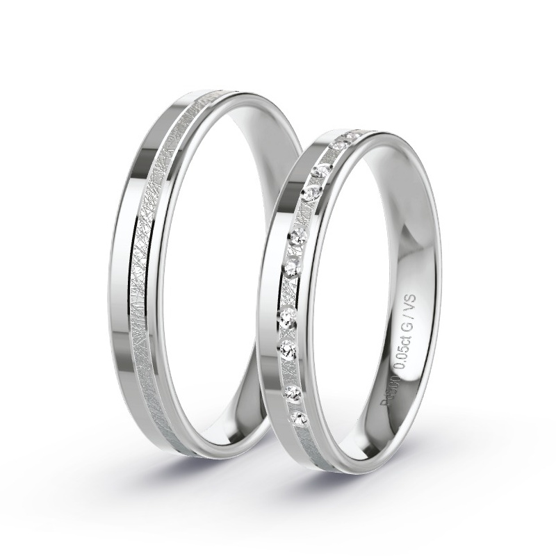 Obrączki ślubne Pallad - 0.07 ct diamentem - Model N°1694 Obrączki ślubne Pallad - 0.07 ct diamentem - Model N°1694