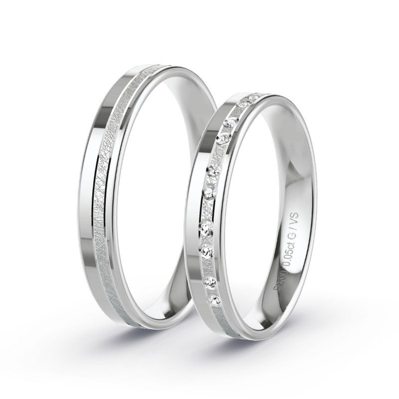 Obrączki ślubne Platyna - 0.07 ct diamentem - Model N°1694 Obrączki ślubne Platyna - 0.07 ct diamentem - Model N°1694