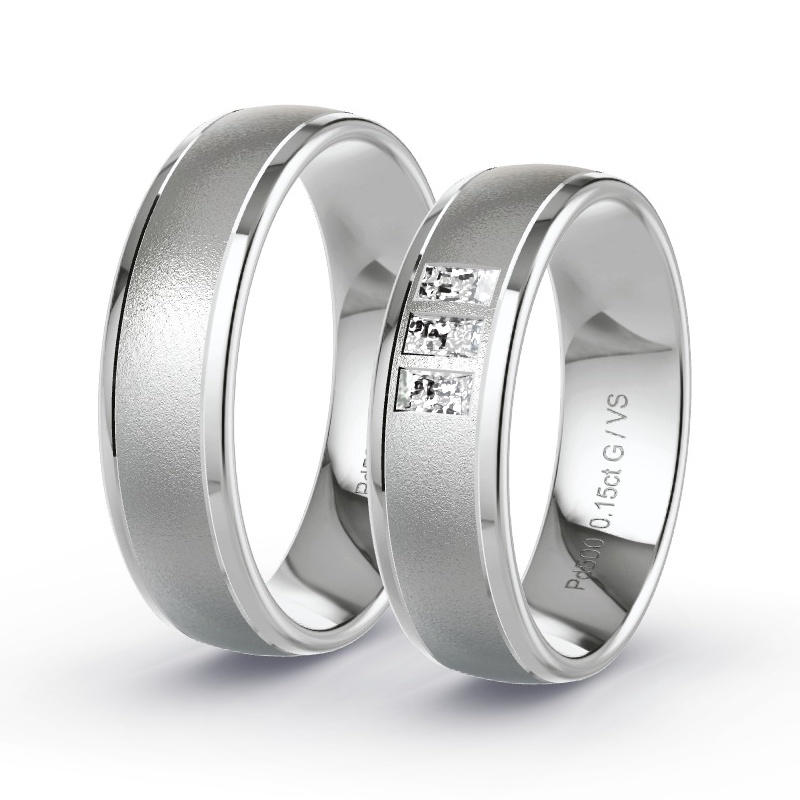 Obrączki ślubne Pallad - 0.15 ct diamentem - Model N°1695 Obrączki ślubne Pallad - 0.15 ct diamentem - Model N°1695