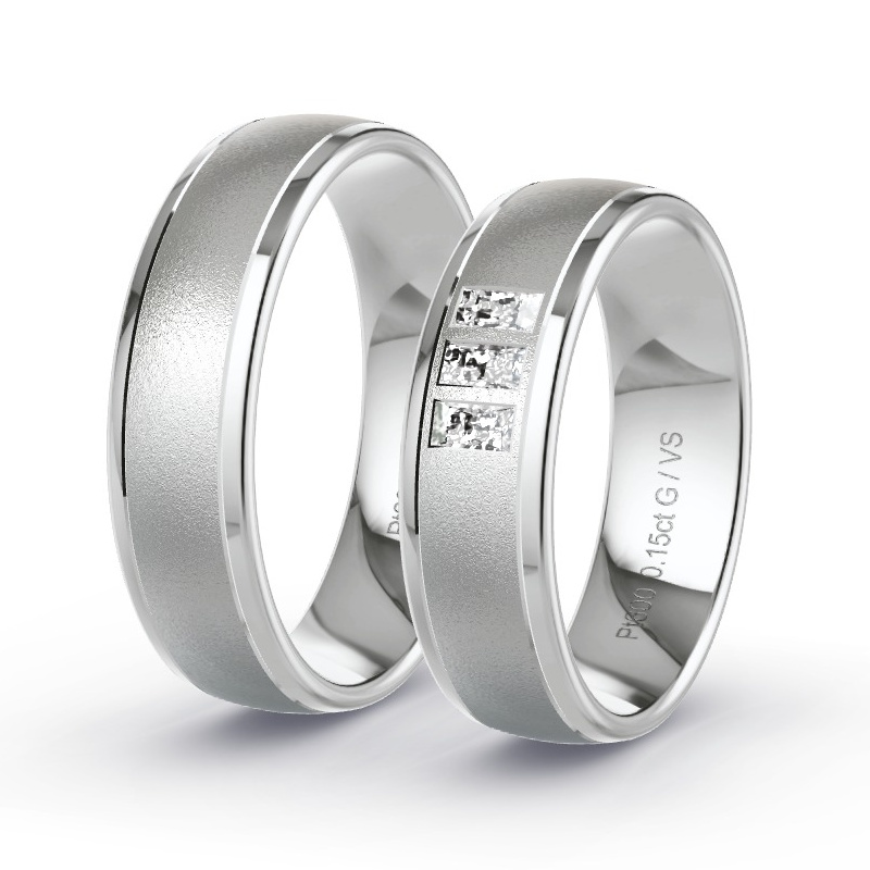 Obrączki ślubne Platyna - 0.15 ct diamentem - Model N°1695 Obrączki ślubne Platyna - 0.15 ct diamentem - Model N°1695