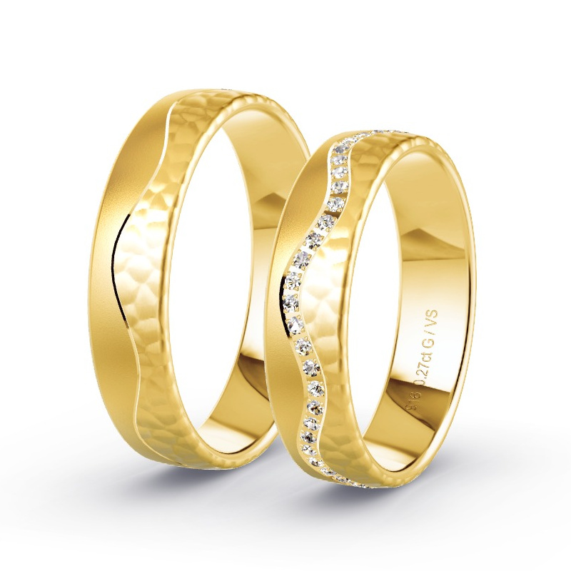 Obrączki ślubne Żółte złoto - 0.28 ct diamentem - Model N°1696