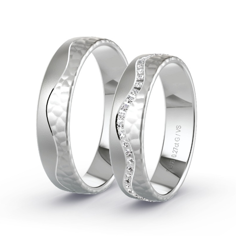 Obrączki ślubne Platyna - 0.28 ct diamentem - Model N°1696