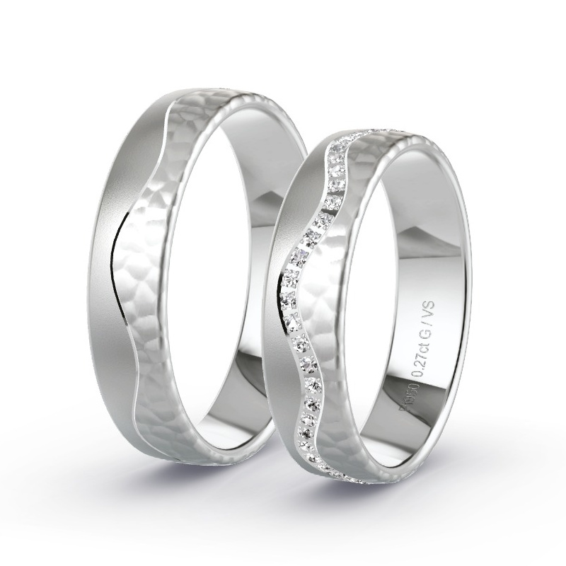 Obrączki ślubne Platyna - 0.28 ct diamentem - Model N°1696