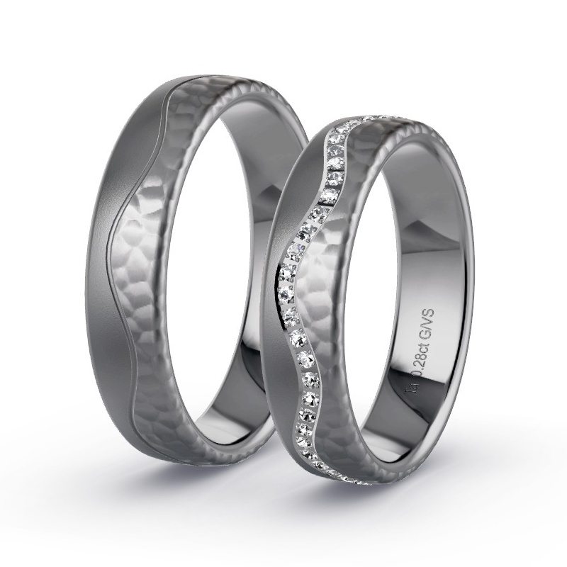 Obrączki ślubne Tantal - 0.28 ct diamentem - Model N°1696