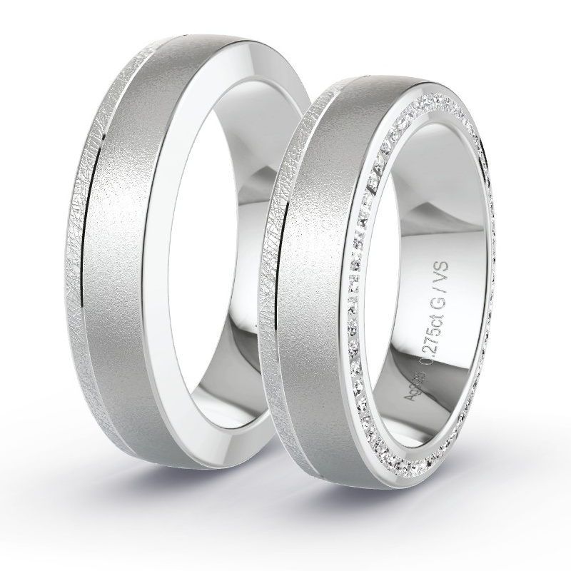 Obrączki ślubne Srebro - 0.275 ct diamentem - Model N°1697 Obrączki ślubne Srebro - 0.275 ct diamentem - Model N°1697