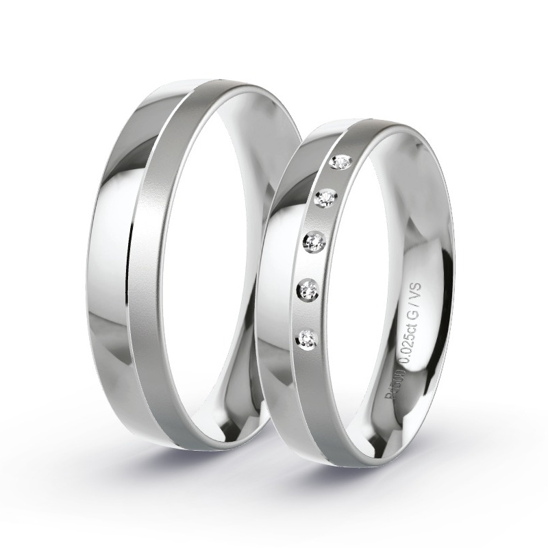 Obrączki ślubne Pallad - 0.025 ct diamentem - Model N°1698 Obrączki ślubne Pallad - 0.025 ct diamentem - Model N°1698