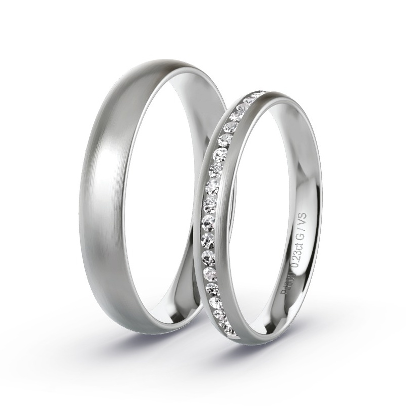 Obrączki ślubne Pallad - 0.22 ct diamentem - Model N°1702 Obrączki ślubne Pallad - 0.22 ct diamentem - Model N°1702