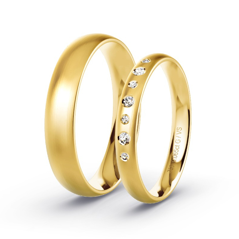 Obrączki ślubne Żółte złoto - 0.065 ct diamentem - Model N°1710 Obrączki ślubne Żółte złoto - 0.065 ct diamentem - Model N°1710