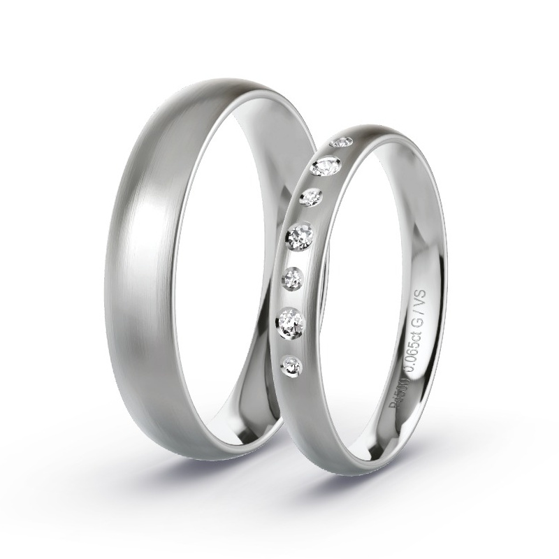 Obrączki ślubne Pallad - 0.065 ct diamentem - Model N°1710 Obrączki ślubne Pallad - 0.065 ct diamentem - Model N°1710