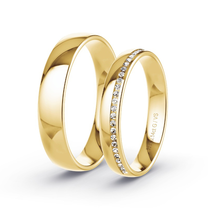 Obrączki ślubne Żółte złoto - 0.14 ct diamentem - Model N°1711 Obrączki ślubne Żółte złoto - 0.14 ct diamentem - Model N°1711