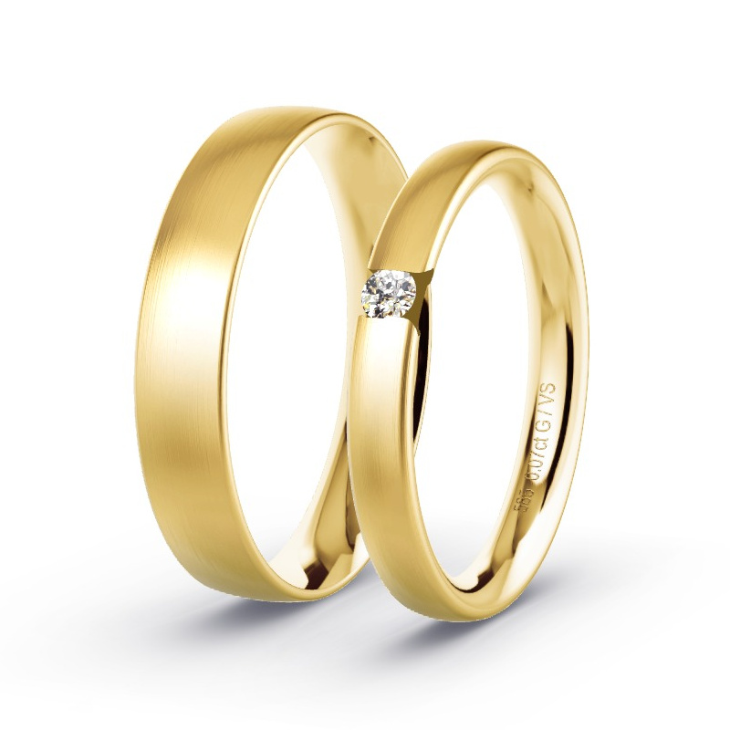 Obrączki ślubne Żółte złoto - 0.07 ct diamentem - Model N°1715 Obrączki ślubne Żółte złoto - 0.07 ct diamentem - Model N°1715