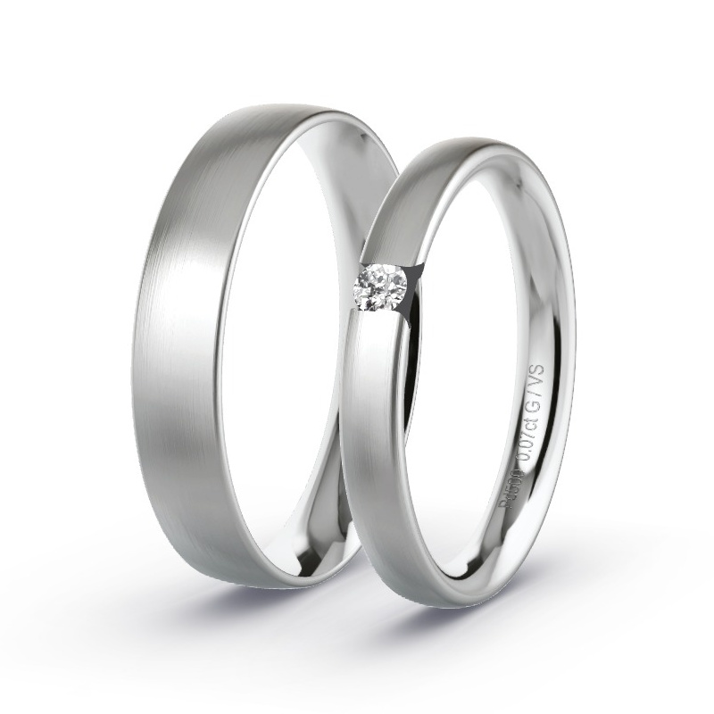 Obrączki ślubne Pallad - 0.07 ct diamentem - Model N°1715 Obrączki ślubne Pallad - 0.07 ct diamentem - Model N°1715