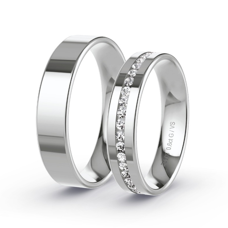 Obrączki ślubne Pallad - 0.60 ct diamentem - Model N°1717 Obrączki ślubne Pallad - 0.60 ct diamentem - Model N°1717