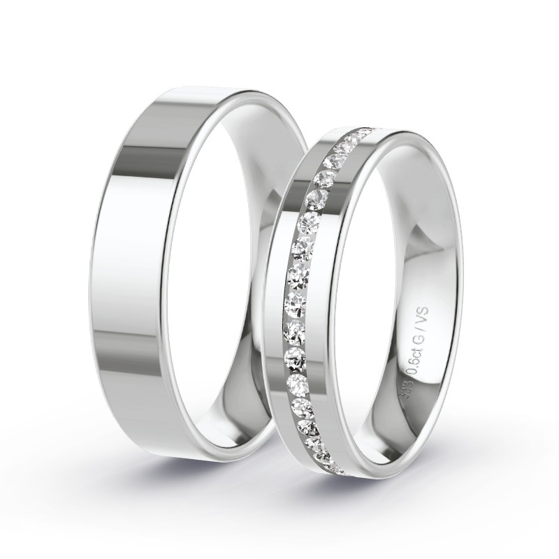 Obrączki ślubne Białe złoto - 0.60 ct diamentem - Model N°1717 Obrączki ślubne Białe złoto - 0.60 ct diamentem - Model N°1717