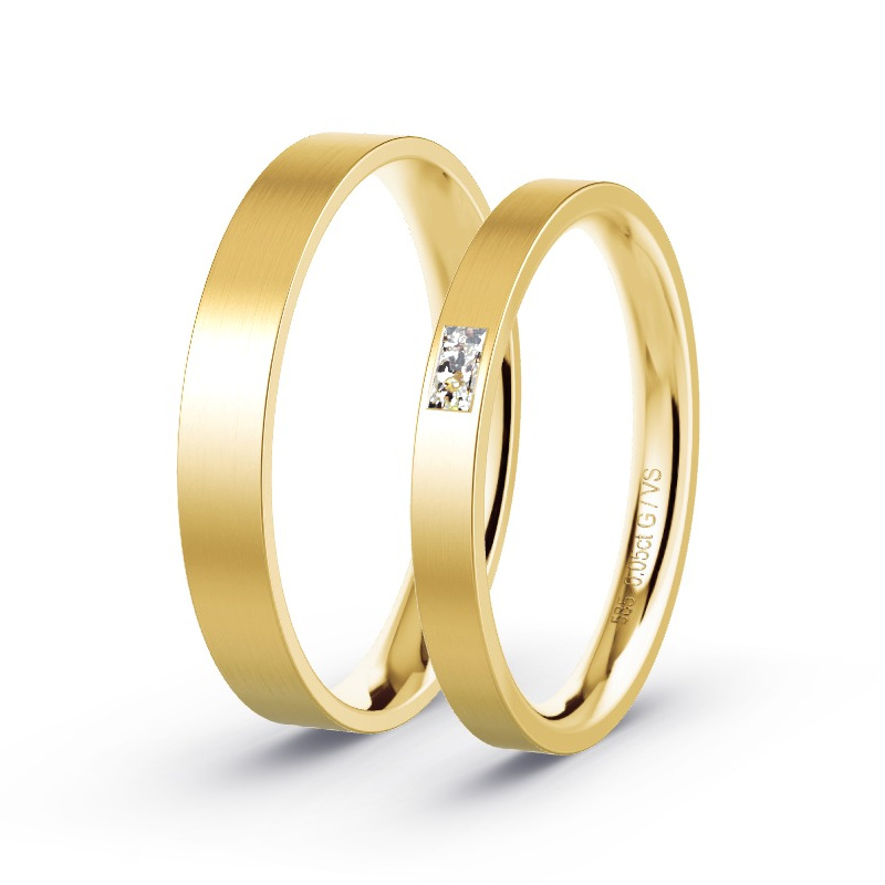 Obrączki ślubne Żółte złoto - 0.05 ct diamentem - Model N°1721 Obrączki ślubne Żółte złoto - 0.05 ct diamentem - Model N°1721