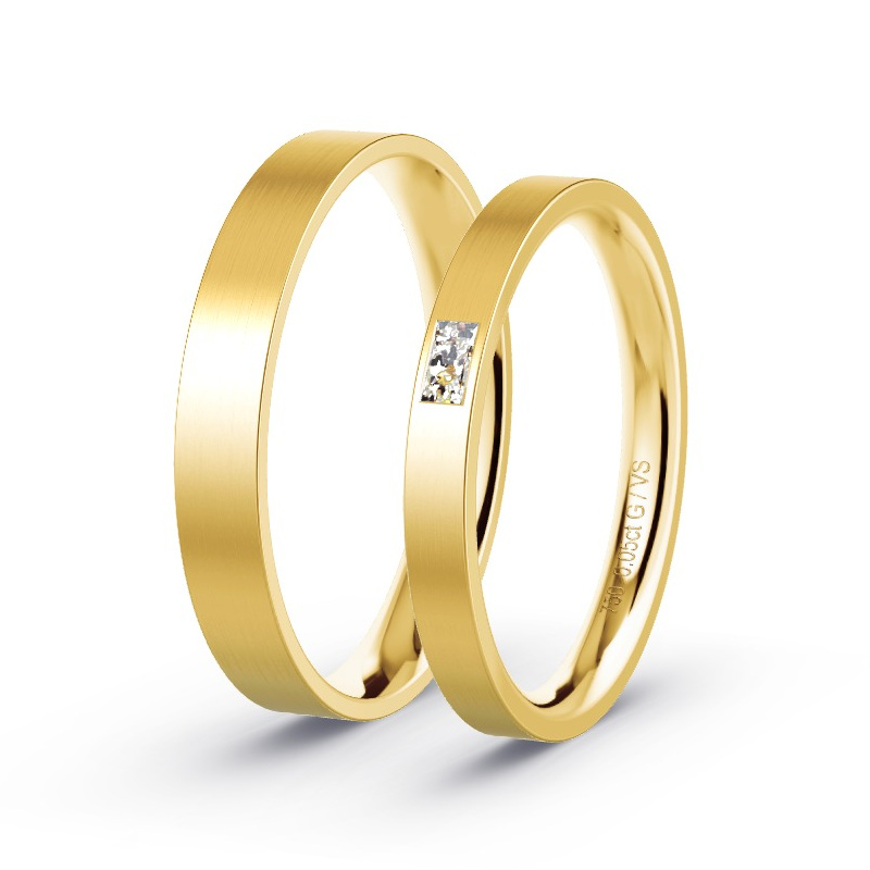 Obrączki ślubne Żółte złoto - 0.05 ct diamentem - Model N°1721 Obrączki ślubne Żółte złoto - 0.05 ct diamentem - Model N°1721