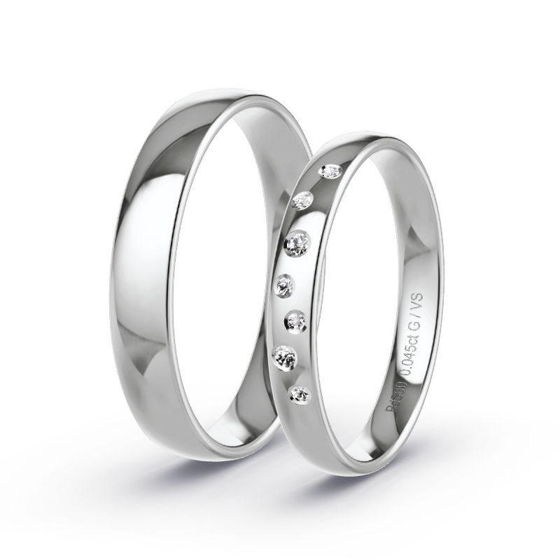 Obrączki ślubne Pallad - 0.045 ct diamentem - Model N°1722 Obrączki ślubne Pallad - 0.045 ct diamentem - Model N°1722