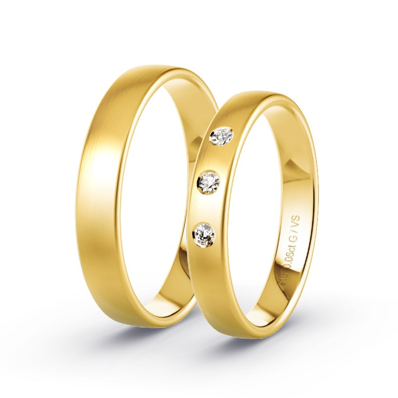 Obrączki ślubne Żółte złoto - 0.06 ct diamentem - Model N°1725