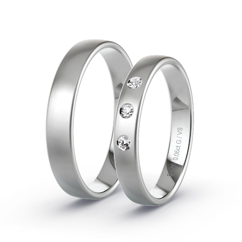 Obrączki ślubne Pallad - 0.06 ct diamentem - Model N°1725 Obrączki ślubne Pallad - 0.06 ct diamentem - Model N°1725