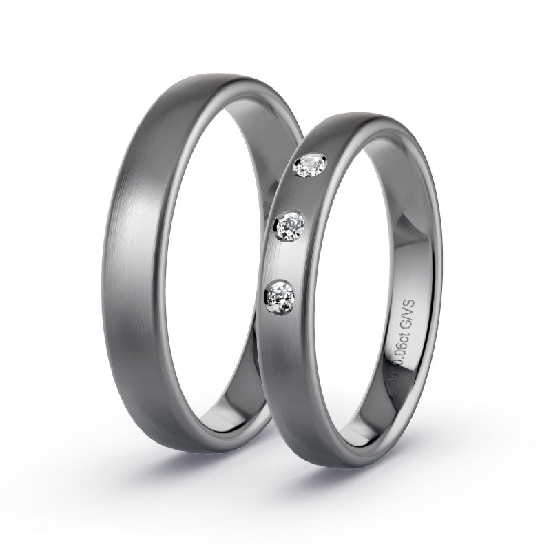 Obrączki ślubne Tantal - 0.06 ct diamentem - Model N°1725