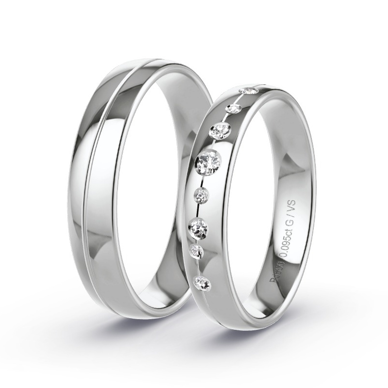 Obrączki ślubne Pallad - 0.095 ct diamentem - Model N°1726 Obrączki ślubne Pallad - 0.095 ct diamentem - Model N°1726