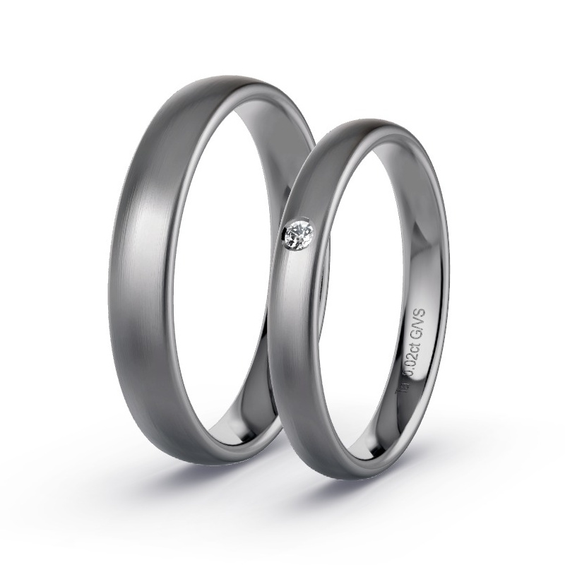 Obrączki ślubne Tantal - 0.02 ct diamentem - Model N°1731