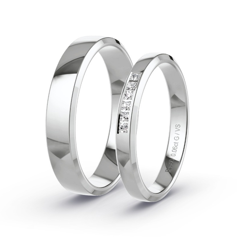 Obrączki ślubne Pallad - 0.06 ct diamentem - Model N°1732 Obrączki ślubne Pallad - 0.06 ct diamentem - Model N°1732