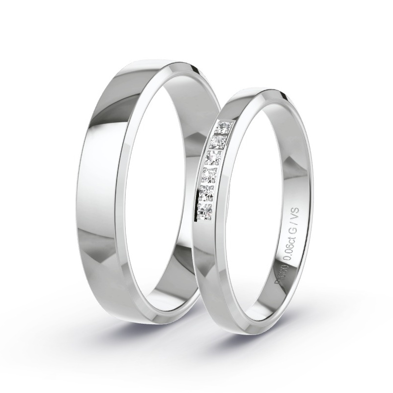 Obrączki ślubne Platyna - 0.06 ct diamentem - Model N°1732