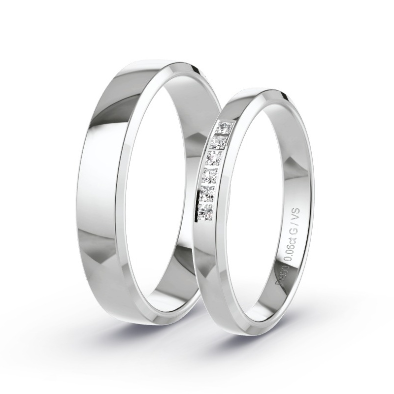 Obrączki ślubne Platyna - 0.06 ct diamentem - Model N°1732