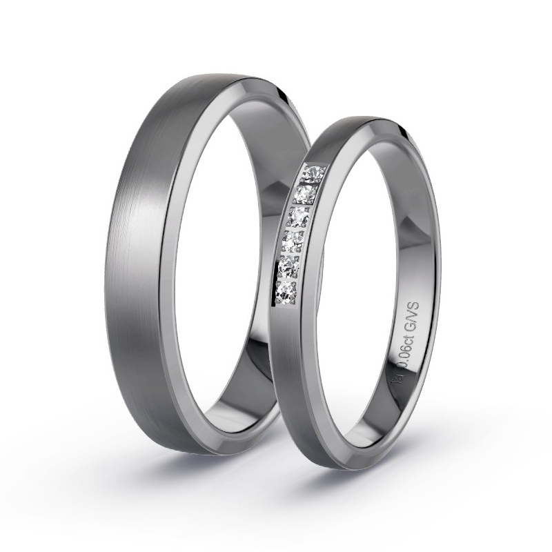 Obrączki ślubne Tantal - 0.06 ct diamentem - Model N°1732