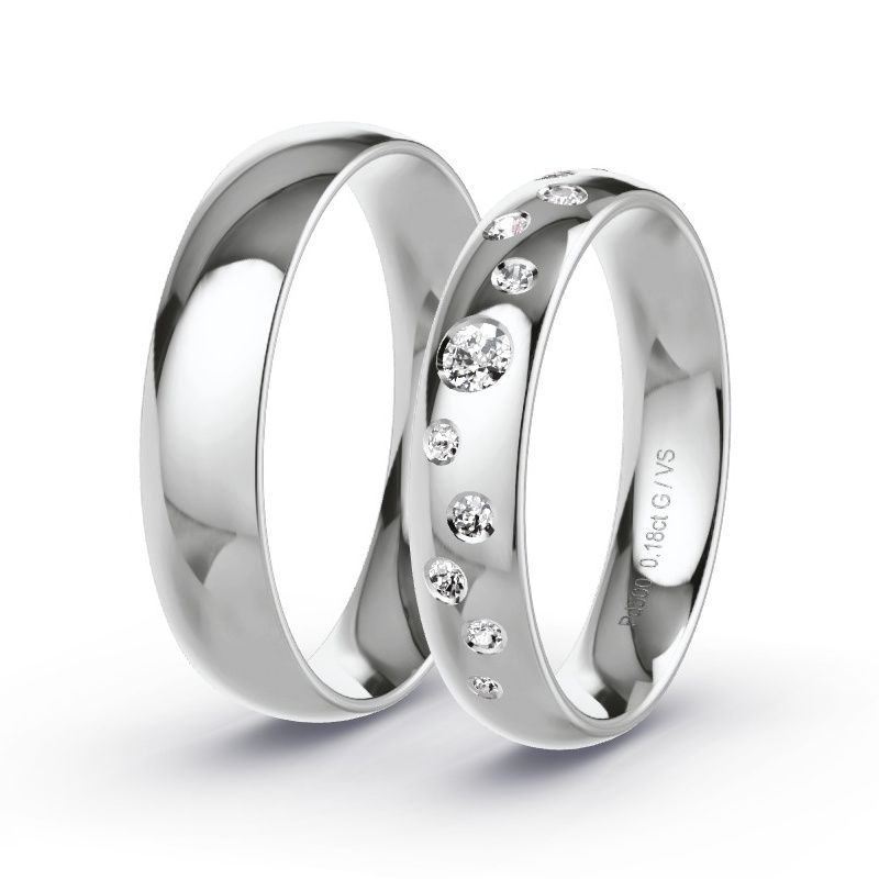 Obrączki ślubne Pallad - 0.18 ct diamentem - Model N°1733 Obrączki ślubne Pallad - 0.18 ct diamentem - Model N°1733