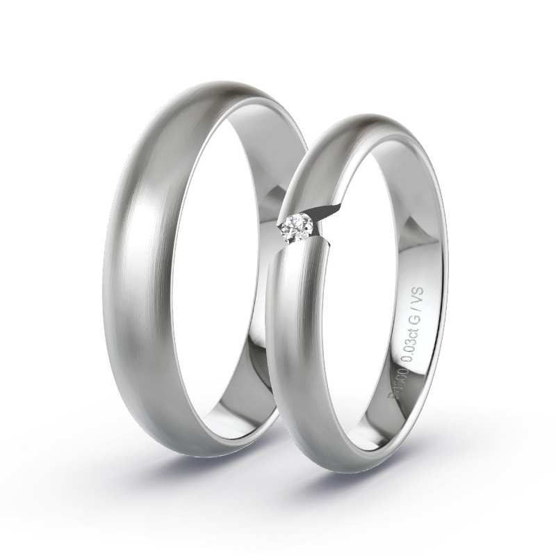 Obrączki ślubne Pallad - 0.03 ct diamentem - Model N°1735 Obrączki ślubne Pallad - 0.03 ct diamentem - Model N°1735