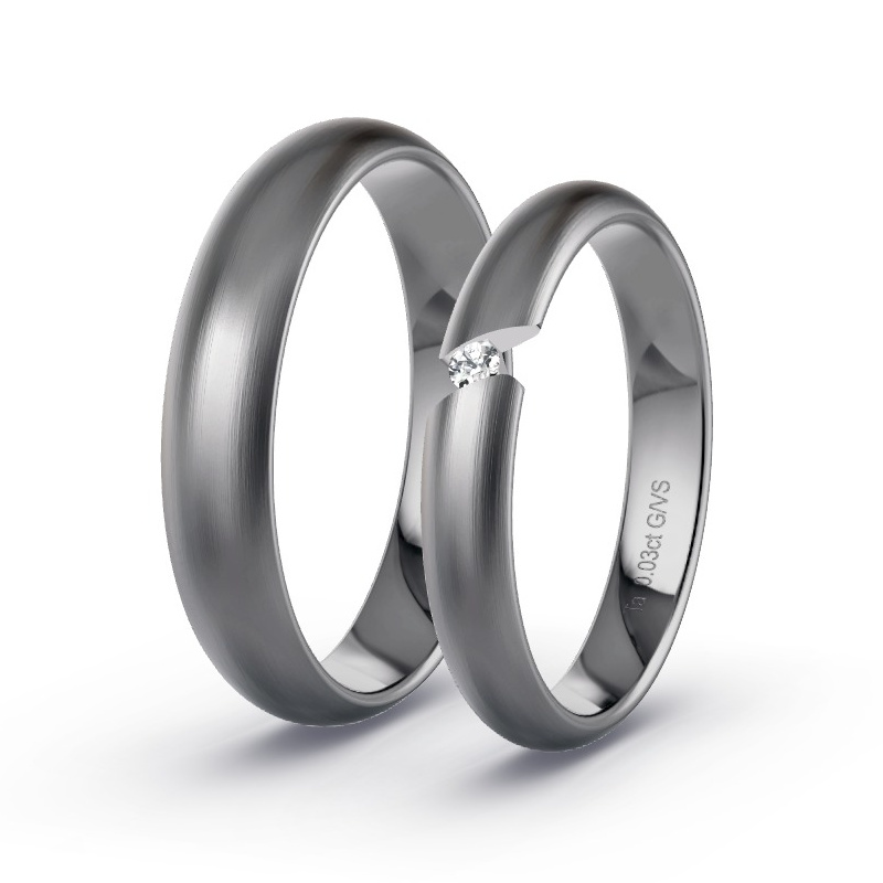 Obrączki ślubne Tantal - 0.03 ct diamentem - Model N°1735