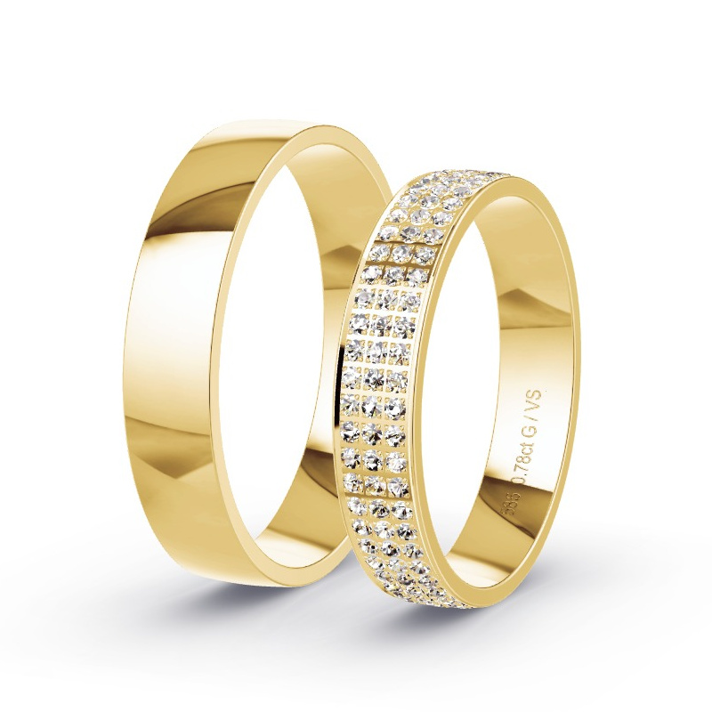 Obrączki ślubne Żółte złoto - 0.78 ct diamentem - Model N°1736 Obrączki ślubne Żółte złoto - 0.78 ct diamentem - Model N°1736