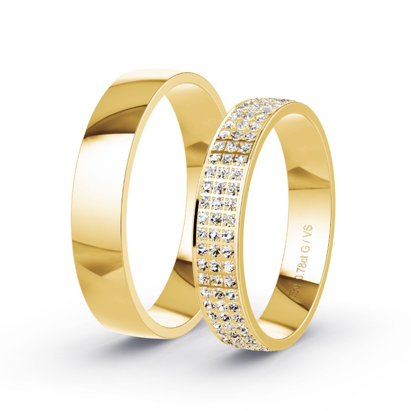 Obrączki ślubne Żółte złoto - 0.78 ct diamentem - Model N°1736 Obrączki ślubne Żółte złoto - 0.78 ct diamentem - Model N°1736