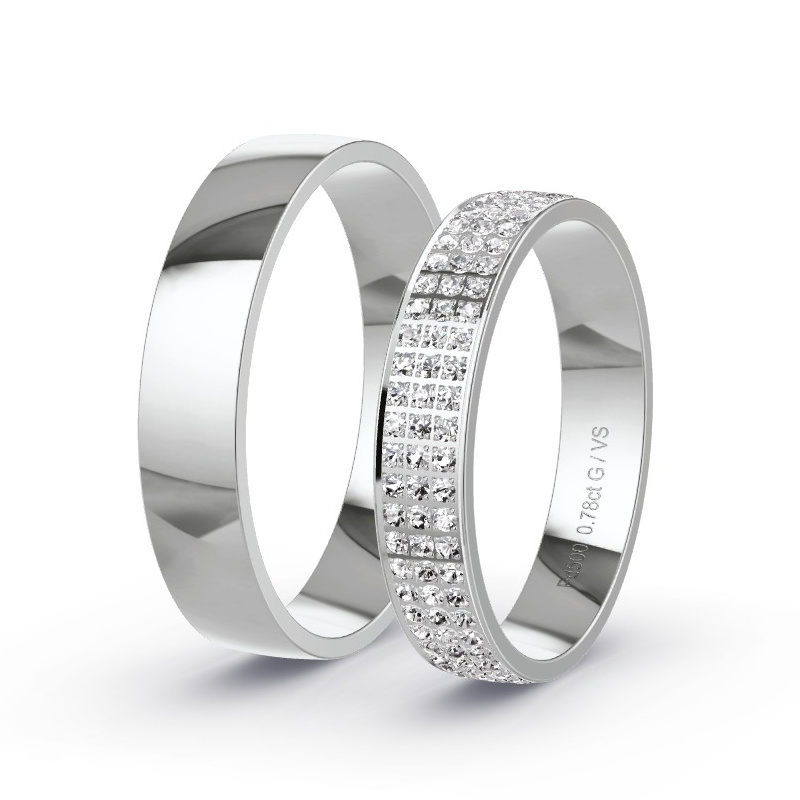 Obrączki ślubne Pallad - 0.78 ct diamentem - Model N°1736 Obrączki ślubne Pallad - 0.78 ct diamentem - Model N°1736