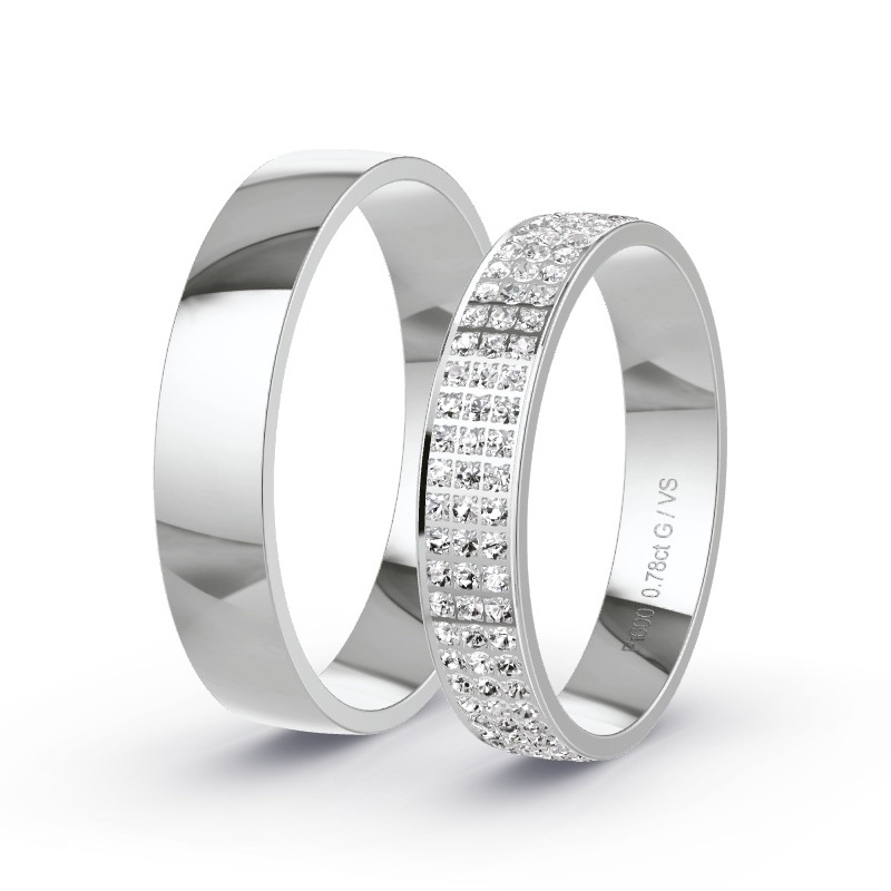 Obrączki ślubne Platyna - 0.78 ct diamentem - Model N°1736 Obrączki ślubne Platyna - 0.78 ct diamentem - Model N°1736