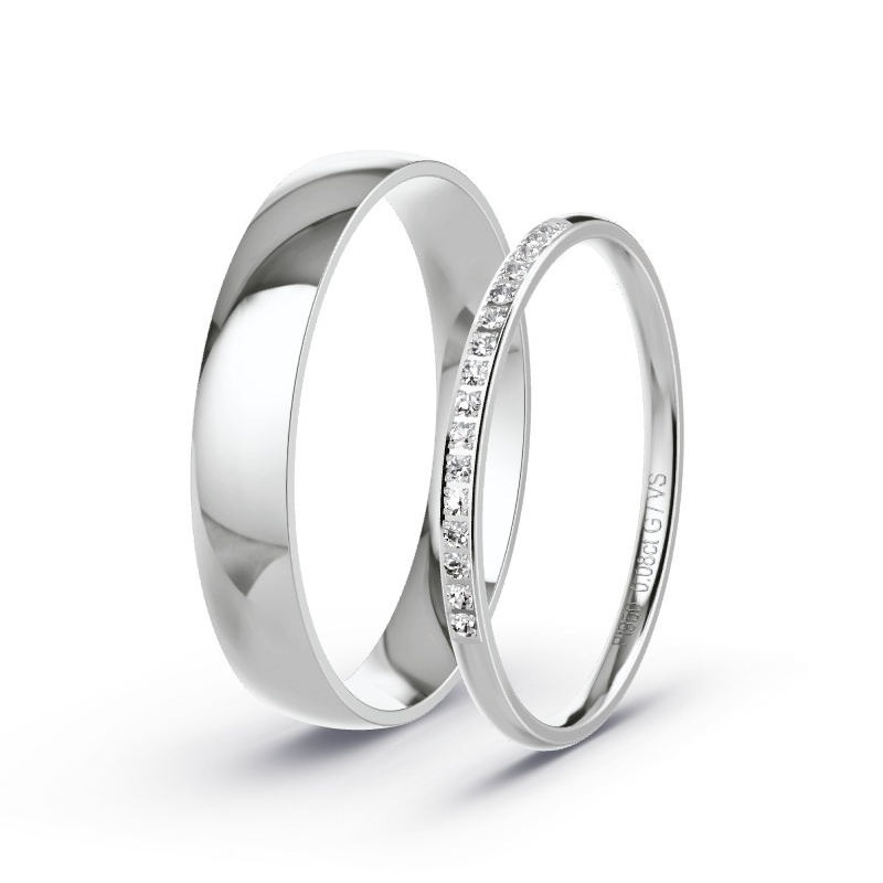 Obrączki ślubne Platyna - 0.08 ct diamentem - Model N°1738