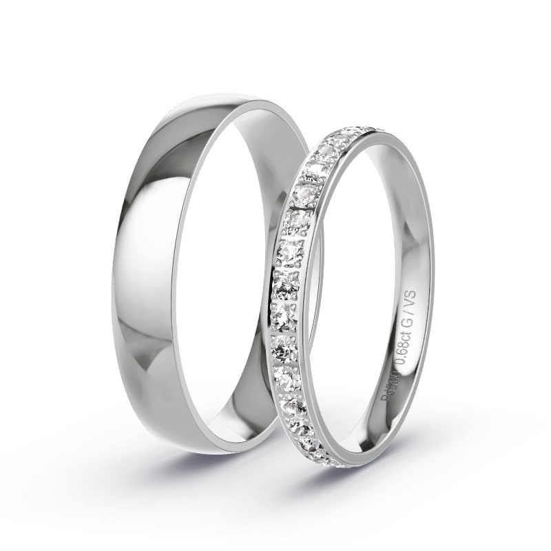 Obrączki ślubne Pallad - 0.68 ct diamentem - Model N°1739 Obrączki ślubne Pallad - 0.68 ct diamentem - Model N°1739