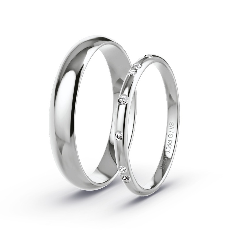 Obrączki ślubne Pallad - 0.06 ct diamentem - Model N°1740 Obrączki ślubne Pallad - 0.06 ct diamentem - Model N°1740