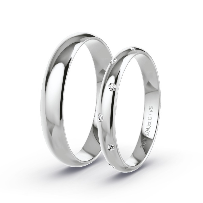 Obrączki ślubne Platyna - 0.045 ct diamentem - Model N°1741