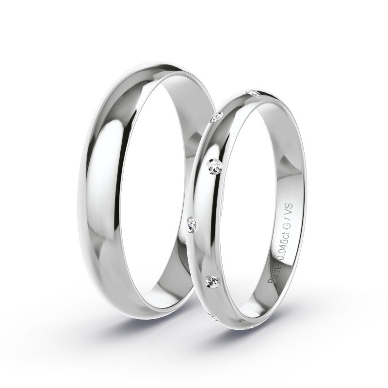 Obrączki ślubne Platyna - 0.045 ct diamentem - Model N°1741