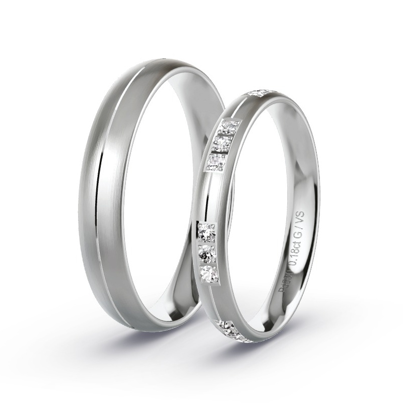 Obrączki ślubne Pallad - 0.18 ct diamentem - Model N°1742 Obrączki ślubne Pallad - 0.18 ct diamentem - Model N°1742