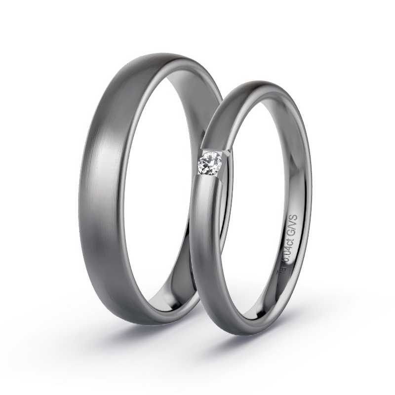 Obrączki ślubne Tantal - 0.04 ct diamentem - Model N°1744