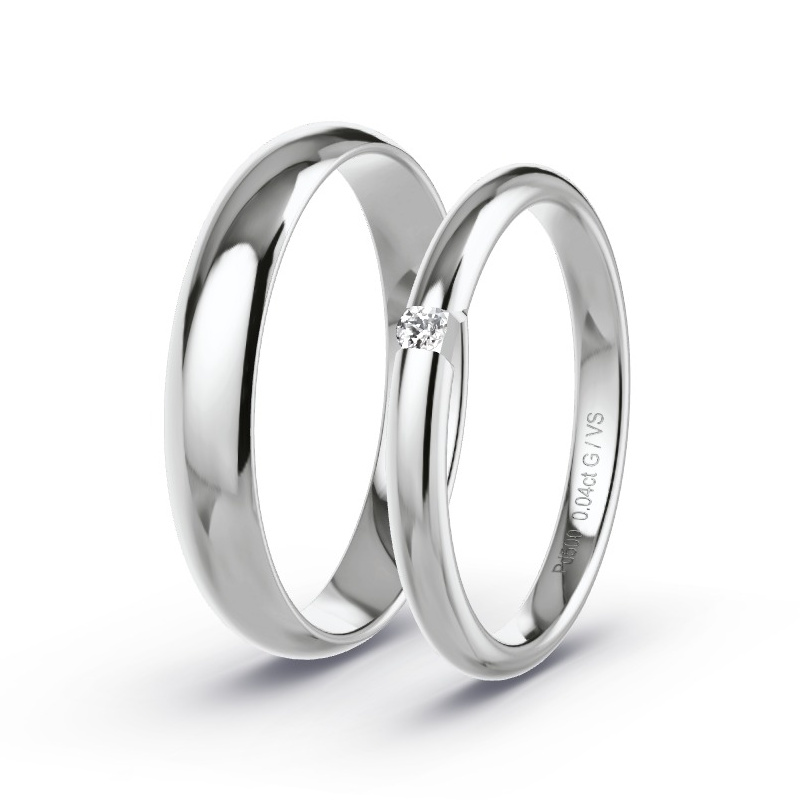 Obrączki ślubne Pallad - 0.04 ct diamentem - Model N°1745 Obrączki ślubne Pallad - 0.04 ct diamentem - Model N°1745