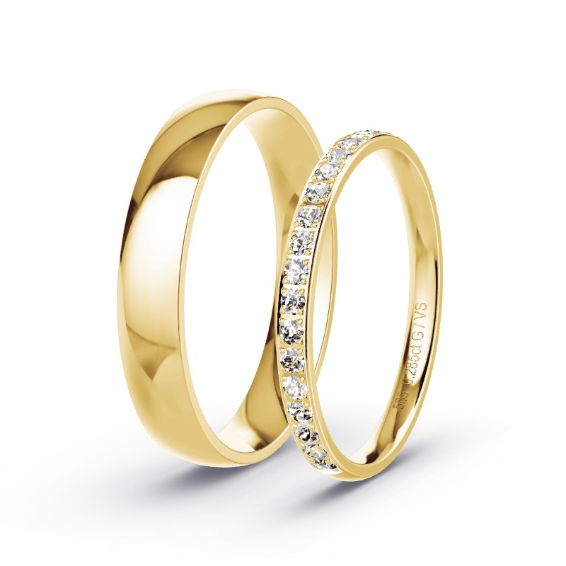 Obrączki ślubne Żółte złoto - 0.285 ct diamentem - Model N°1746 Obrączki ślubne Żółte złoto - 0.285 ct diamentem - Model N°1746
