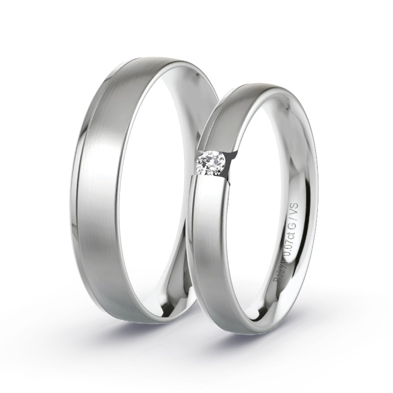 Obrączki ślubne Pallad - 0.07 ct diamentem - Model N°1747 Obrączki ślubne Pallad - 0.07 ct diamentem - Model N°1747